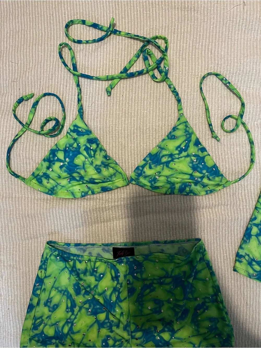 Neon Green & Teal Rave outfit